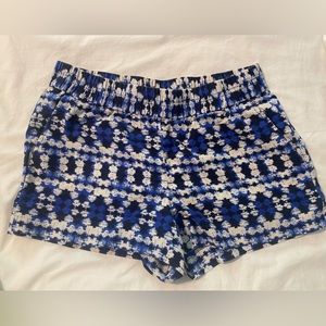 Jcrew blue patterned elastic shorts - size 2